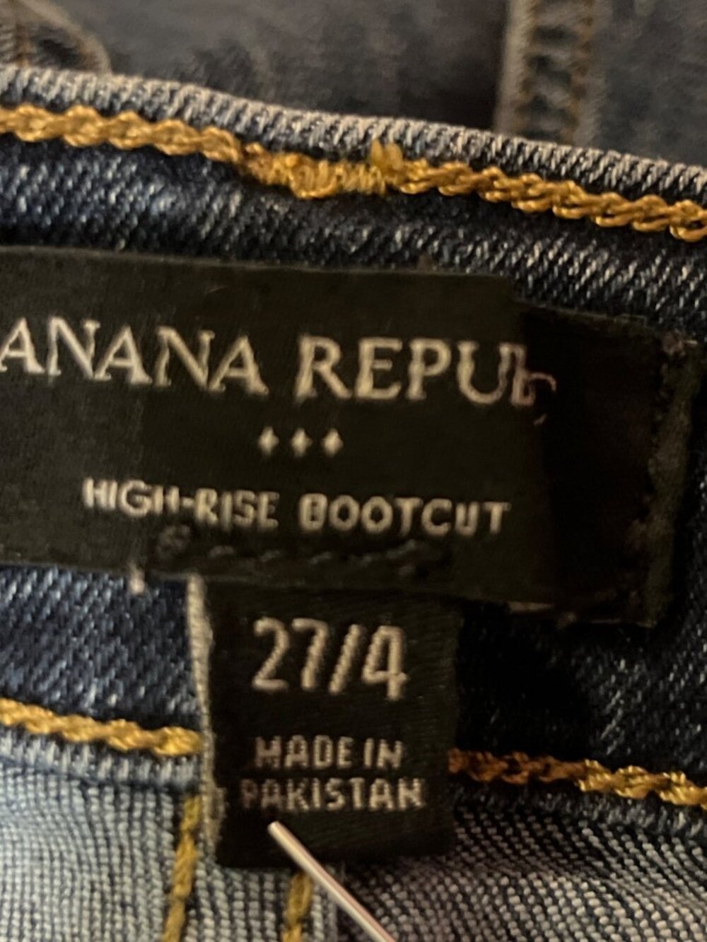 Banana Republic Womens 27/4 High Rise Bootcut Jeans Dark Wash USED - Picture 6 of 14